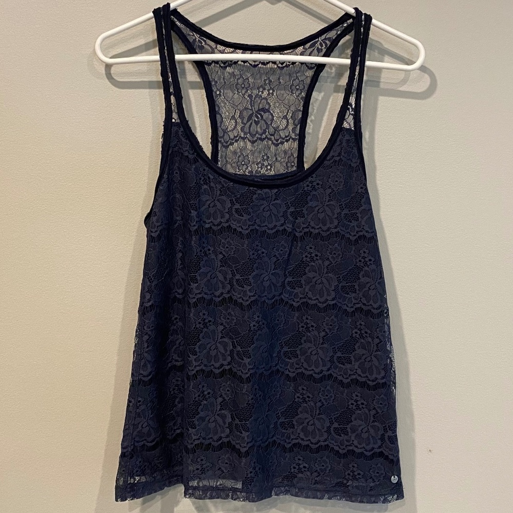 Abercrombie & Fitch navy lace tank top